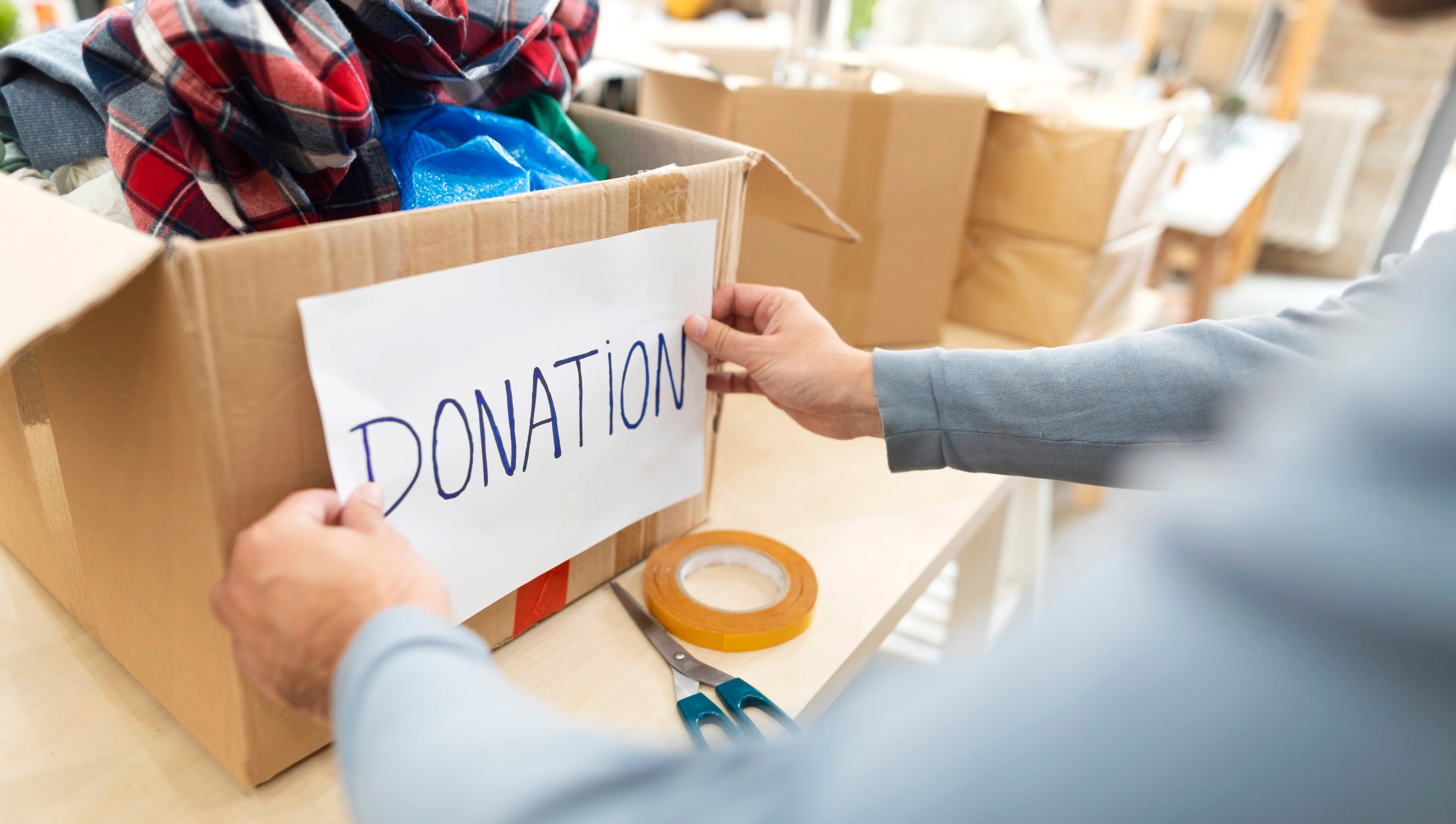 box of donations