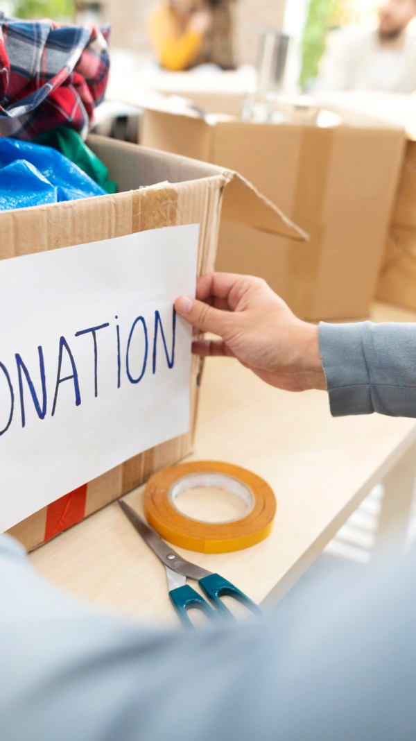 box of donations