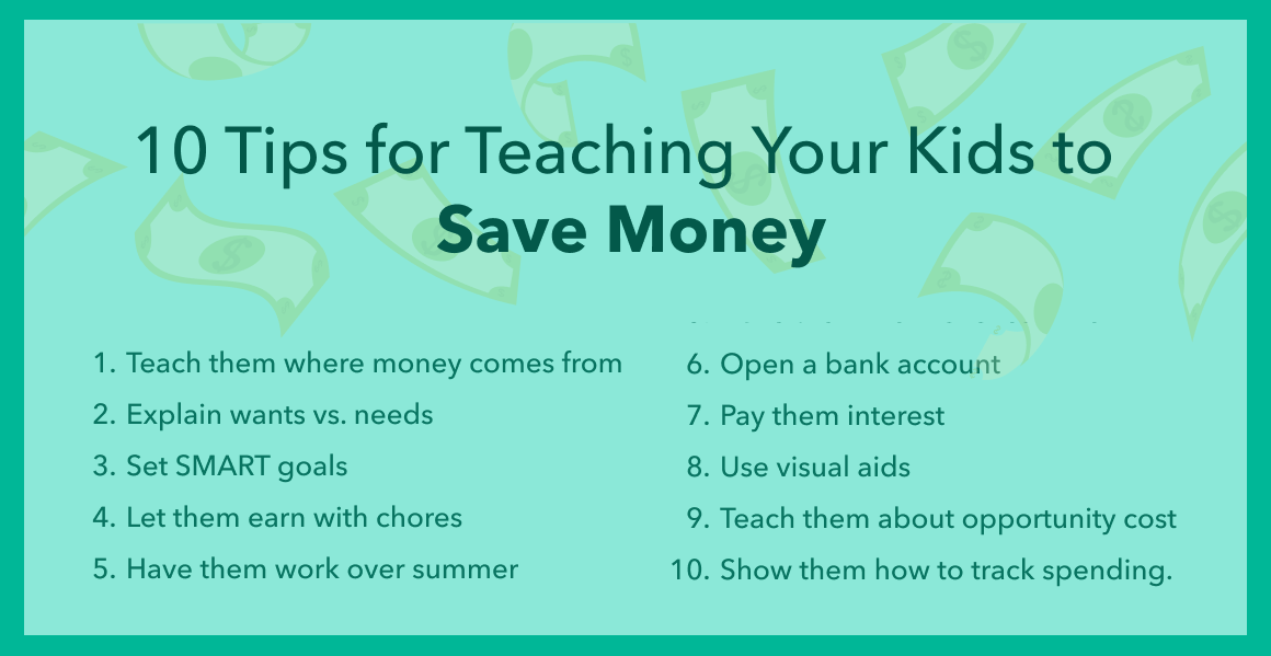 10 tips for teaching your kids to save money