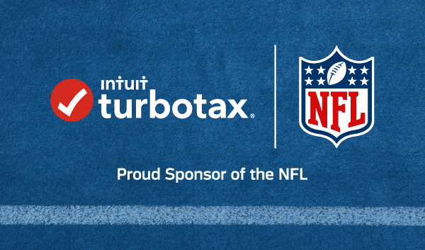 Intuit TurboTax and NFL logos with the text Proud Sponsor of the NFL