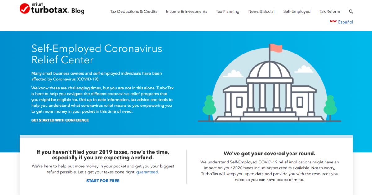 TurboTax Launches SelfEmployed Coronavirus Relief Center The