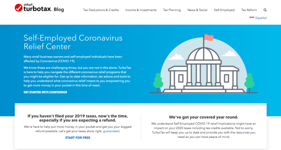 The TurboTax Self-Employed Coronavirus Relief Center helps self-employed individuals and small business owners navigate COVID-19 relief.