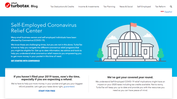 The TurboTax Self-Employed Coronavirus Relief Center helps self-employed individuals and small business owners navigate COVID-19 relief.