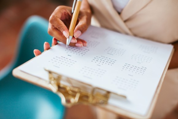woman using a calendar