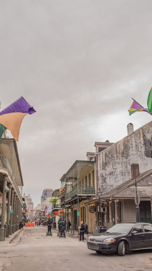 bourbon street in winter