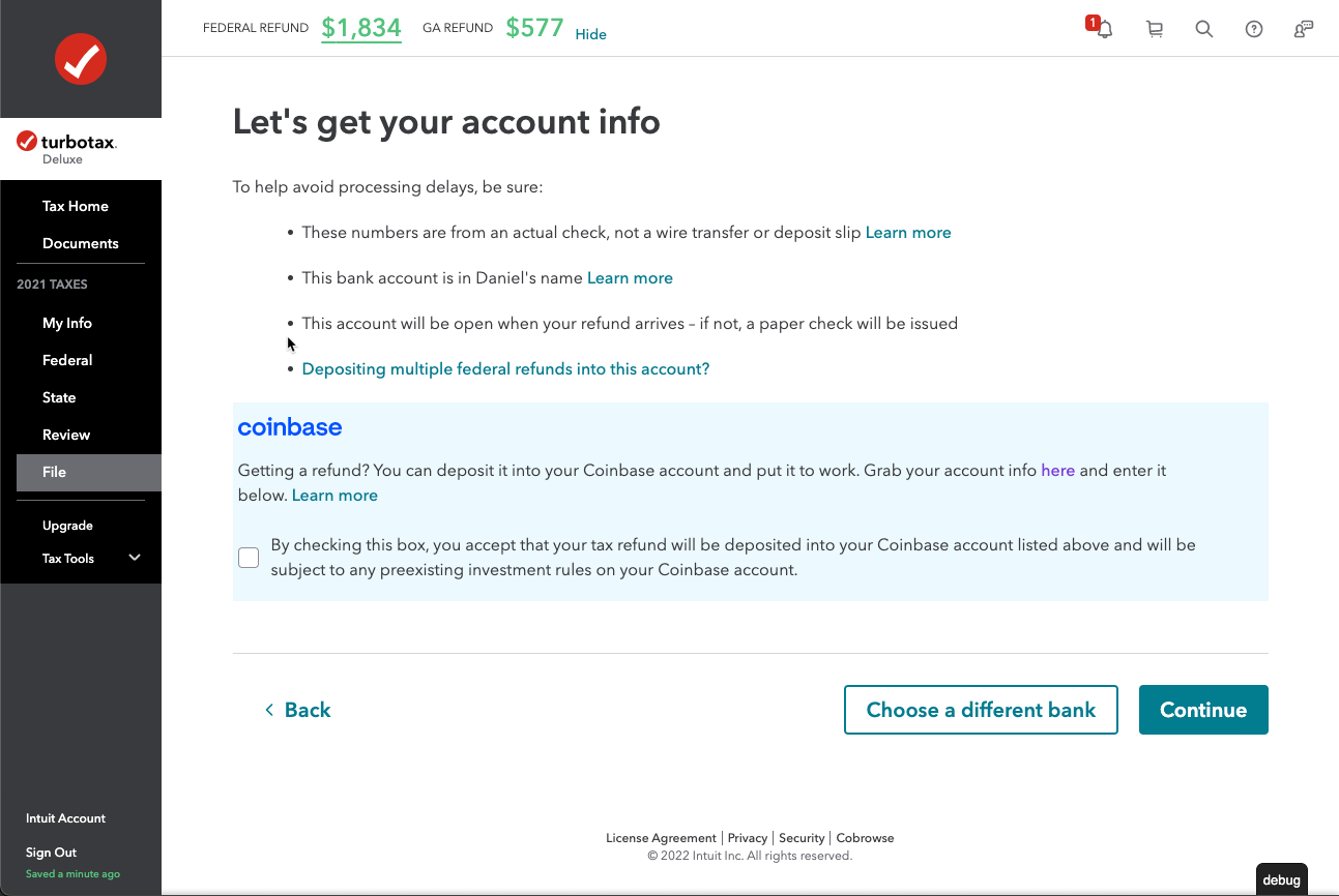 coinbase to turbotax
