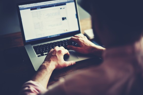 Man working on laptop