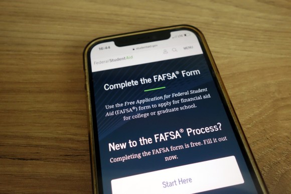 FAFSA website on mobile device.