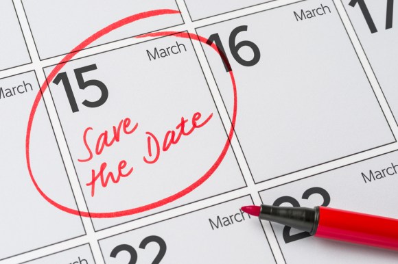 Calendar showing March 15 circled in red pen.