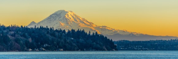 Mount Rainier across the Puget Sound