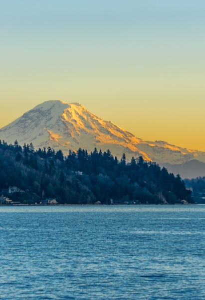 Mount Rainier across the Puget Sound